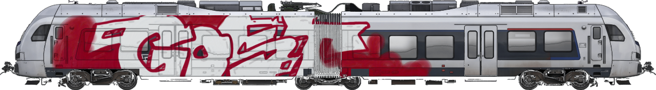 Digital graffiti by Gost on London Train