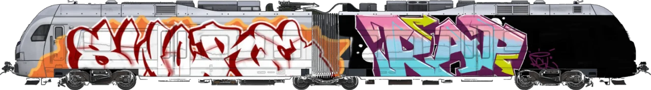 Digital graffiti by RGL on London Train