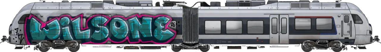 Digital graffiti by Wils1 on London Train