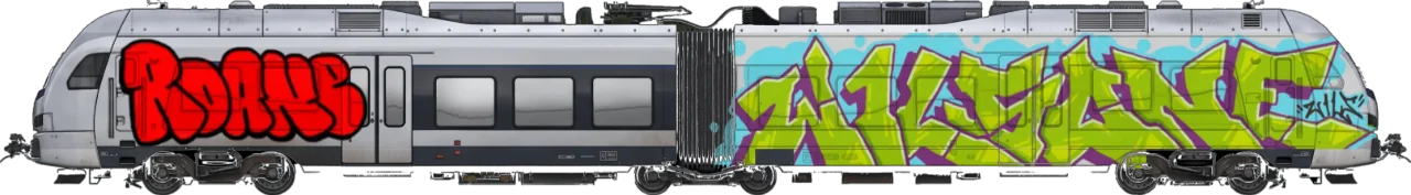 Digital graffiti by Wils1 on London Train