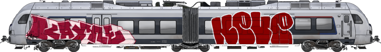 Digital graffiti by NEVE on London Train
