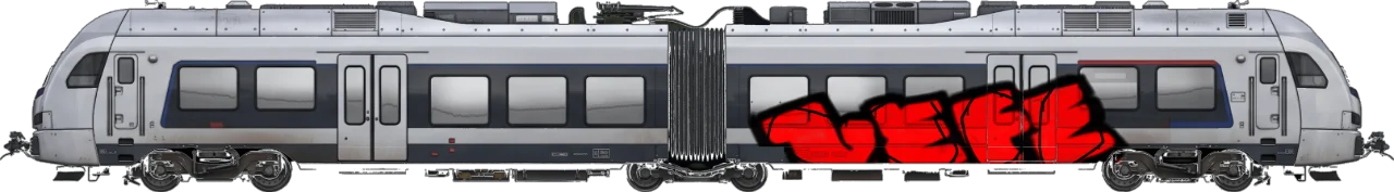 Digital graffiti by Verfer on London Train