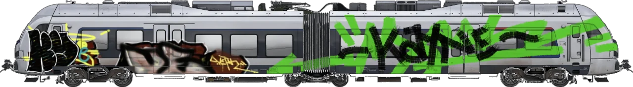 Digital graffiti by kayne on London Train