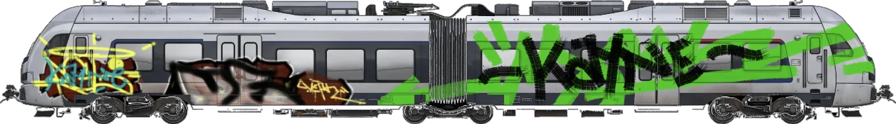 Digital graffiti by kayne on London Train