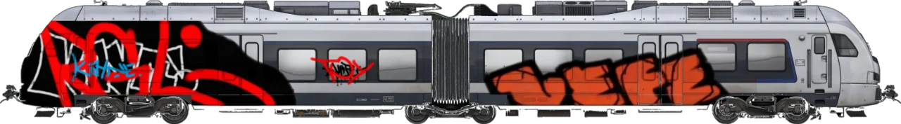 Digital graffiti by kyn on London Train