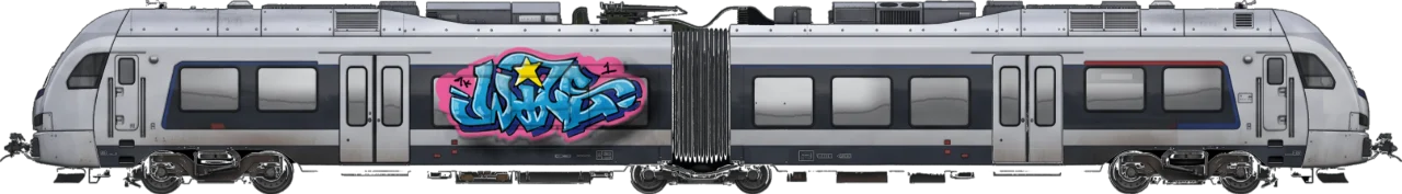 Digital graffiti by Wils1 on London Train