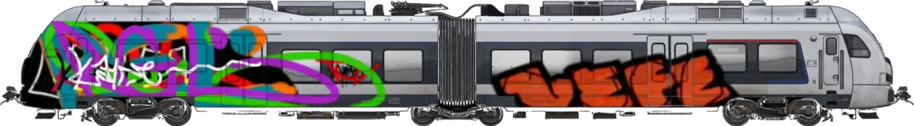 Digital graffiti by kyn on London Train