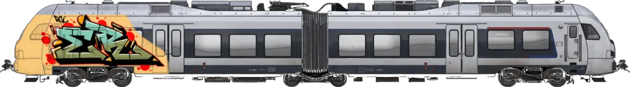Digital graffiti by RGL on London Train