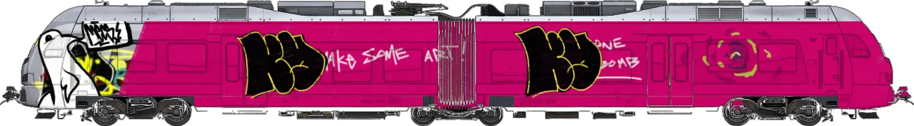 Digital graffiti by kayne on London Train