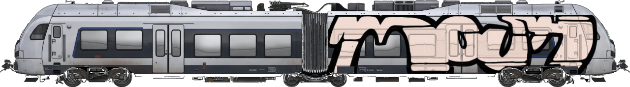 Digital graffiti by MOSH on London Train