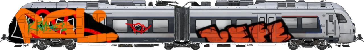 Digital graffiti by kyn on London Train