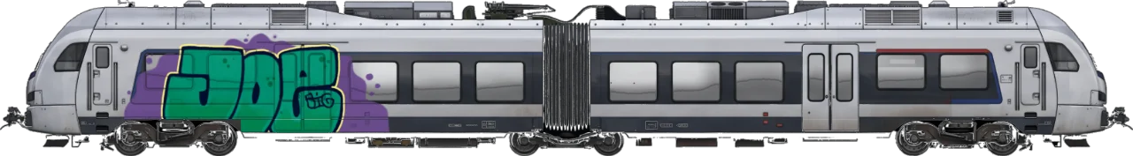 Digital graffiti by BIG JOE on London Train