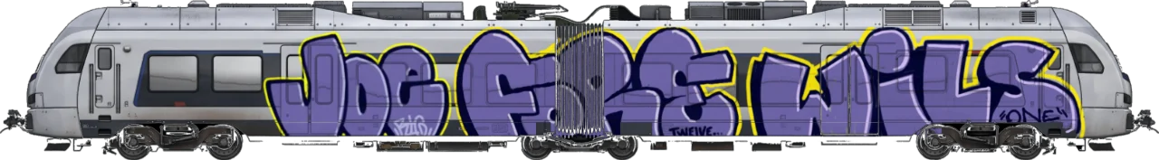 Digital graffiti by Wils1 on London Train