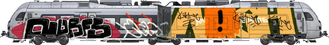 Digital graffiti by kayne on London Train