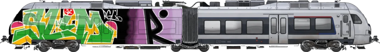 Digital graffiti by RGL on London Train