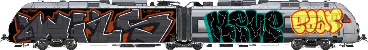 Digital graffiti by Wils1 on London Train