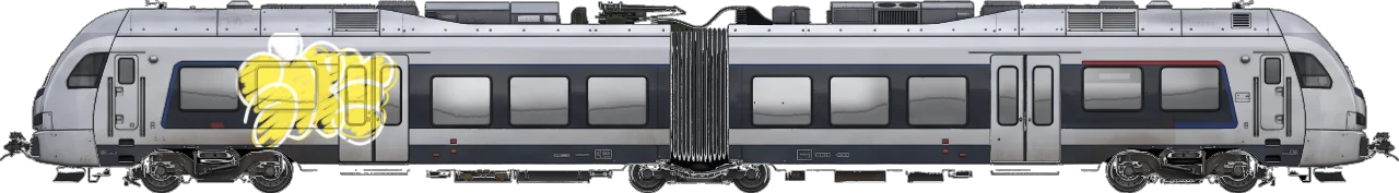 Digital graffiti by SIPE2 on London Train