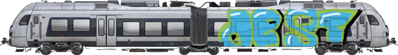 Digital graffiti by DestRoy on London Train