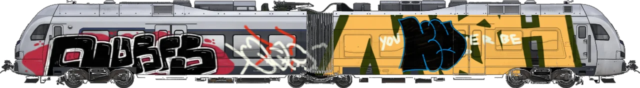 Digital graffiti by kayne on London Train