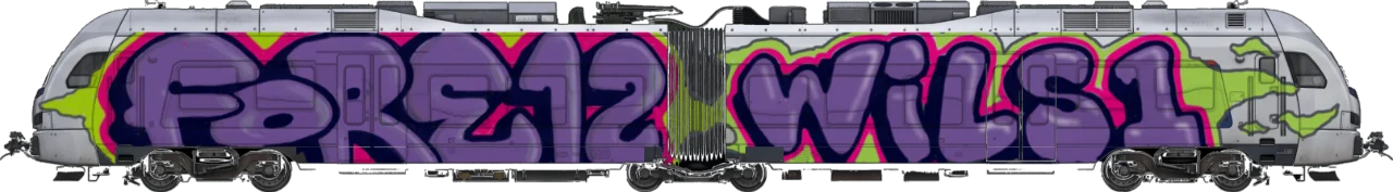 Digital graffiti by Wils1 on London Train