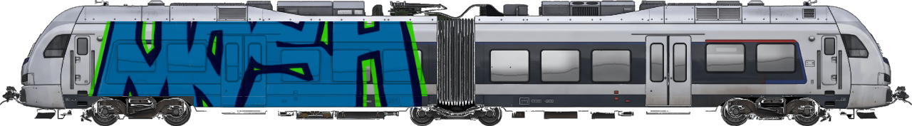 Digital graffiti by MOSH on London Train