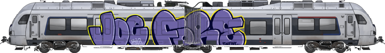 Digital graffiti by Fore12 on London Train