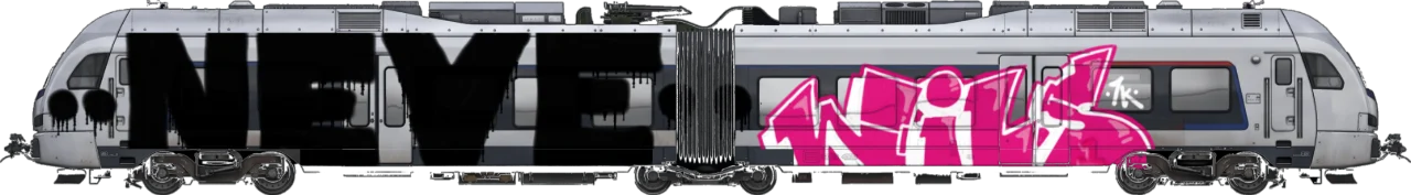Digital graffiti by Wils1 on London Train
