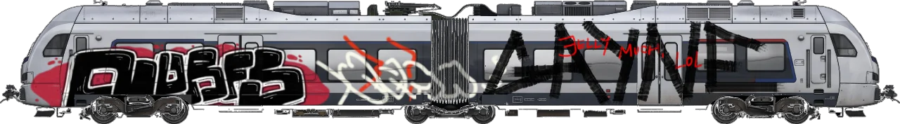Digital graffiti by kayne on London Train