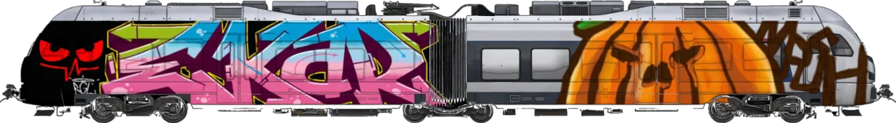 Digital graffiti by RGL on London Train