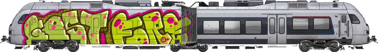 Digital graffiti by Fore12 on London Train