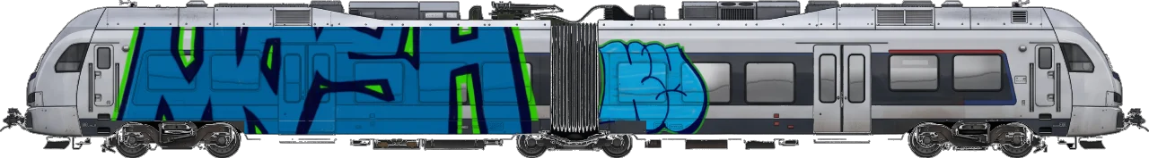 Digital graffiti by kayne on London Train
