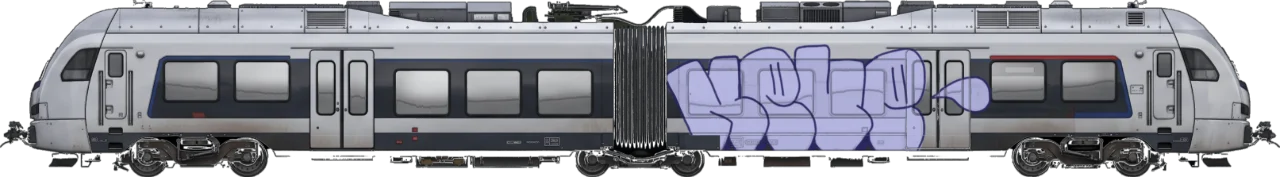 Digital graffiti by NEVE on London Train