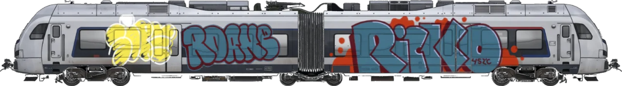 Digital graffiti by Roane on London Train