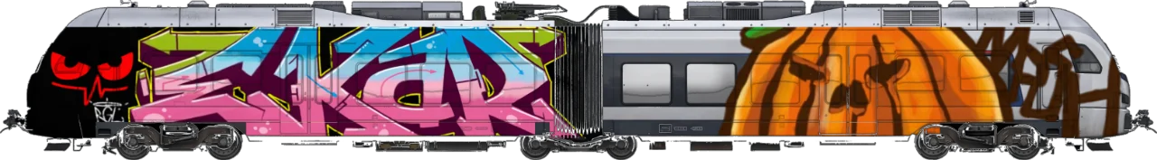 Digital graffiti by RGL on London Train