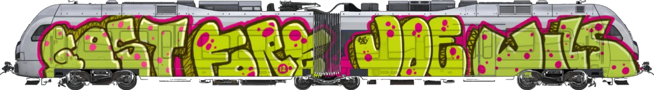 Digital graffiti by Wils1 on London Train