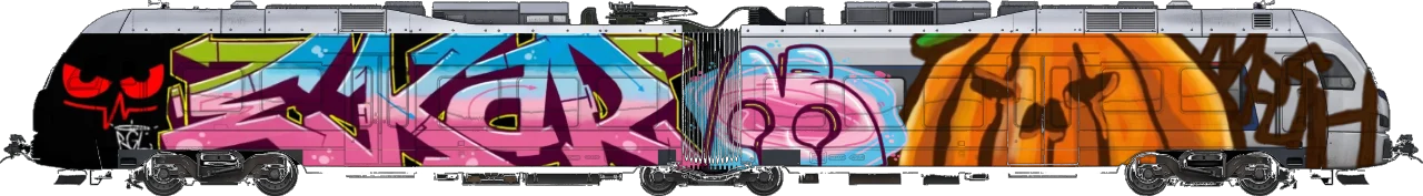 Digital graffiti by nurfs on London Train