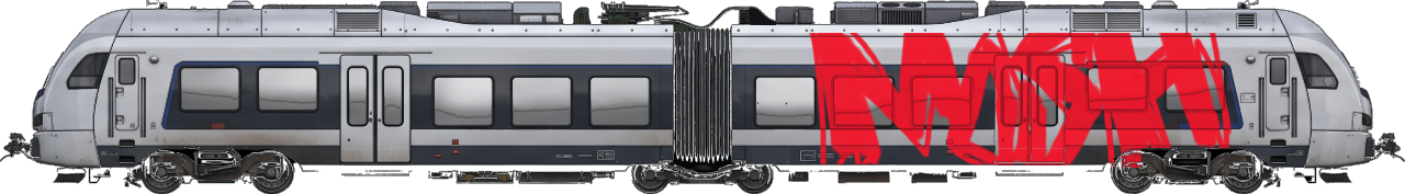 Digital graffiti by MOSH on London Train
