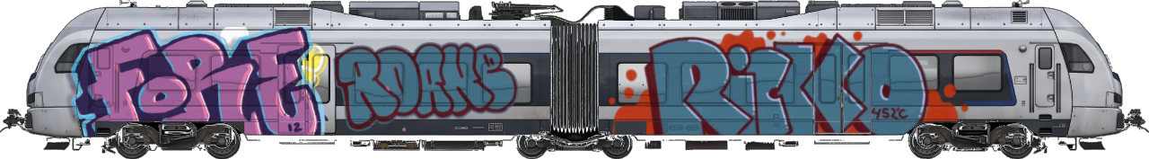 Digital graffiti by Fore12 on London Train