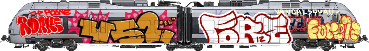 Digital graffiti by SIPE2 on London Train