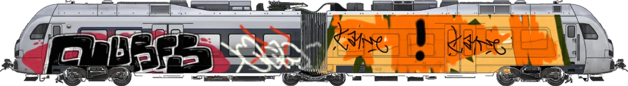 Digital graffiti by kayne on London Train