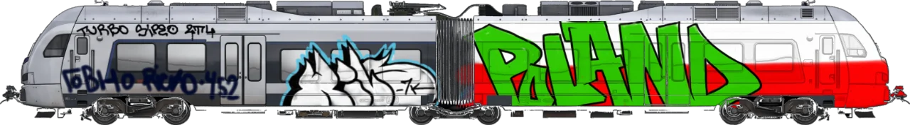 Digital graffiti by RGL on London Train