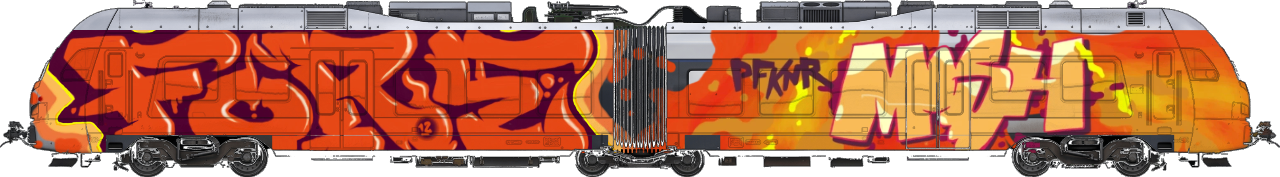 Digital graffiti by Fore12 on London Train