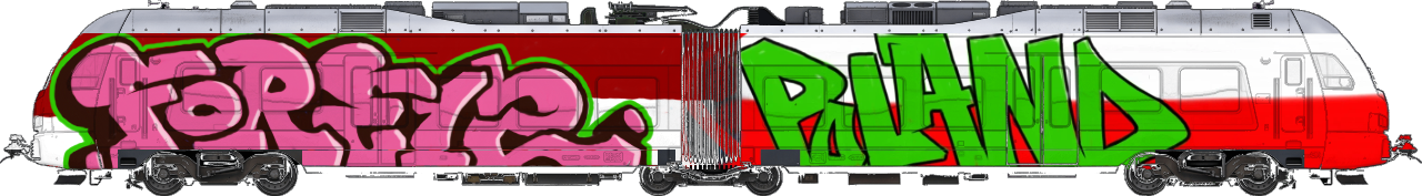 Digital graffiti by Fore12 on London Train