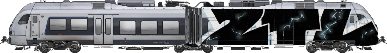 Digital graffiti by SIPE2 on London Train