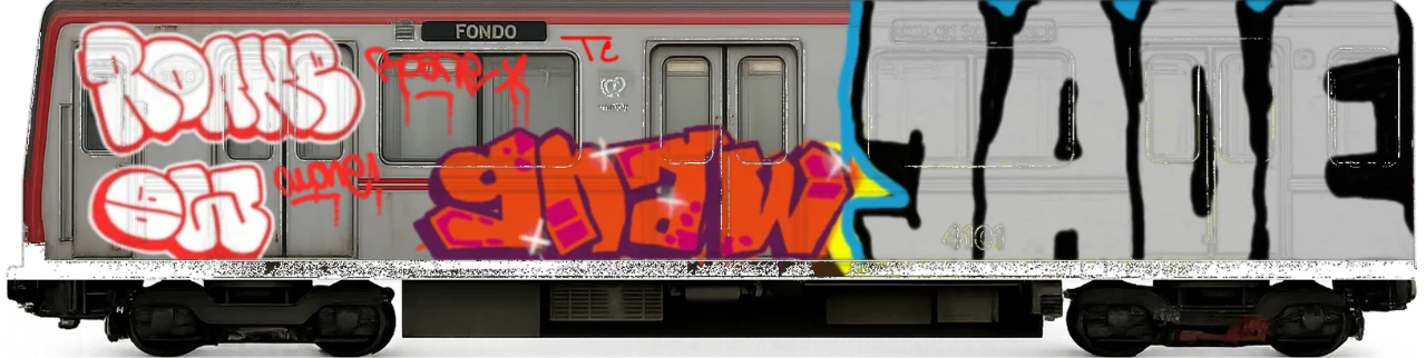 Digital graffiti by Random on Spain Train
