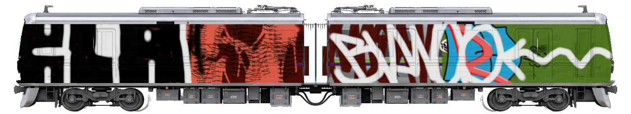 Digital graffiti by GhostSignal on Tokyo Train
