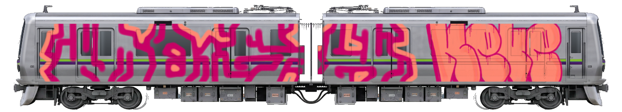 Digital graffiti by NEVE on Tokyo Train