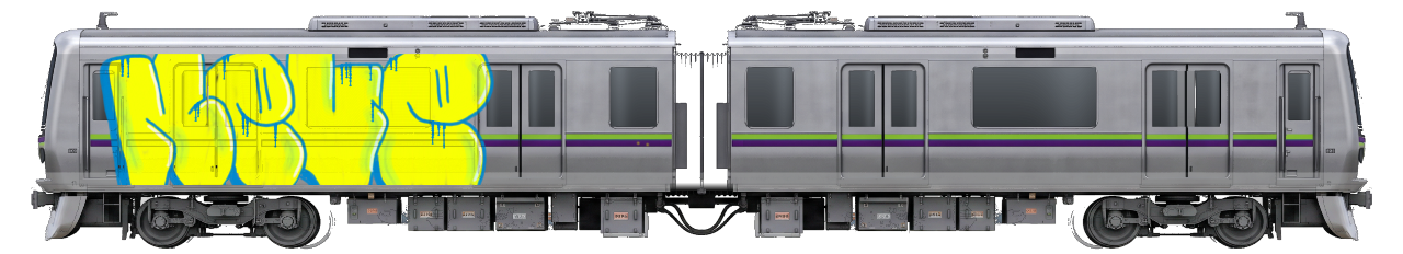 Digital graffiti by NEVE on Tokyo Train