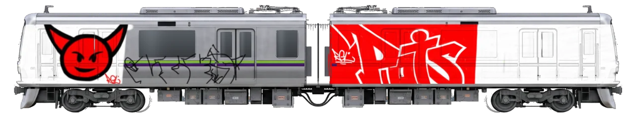 Digital graffiti by RGL on Tokyo Train