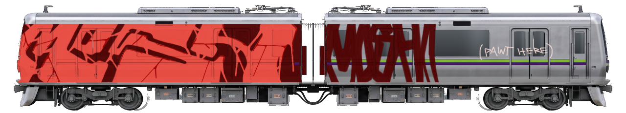 Digital graffiti by MOSH on Tokyo Train